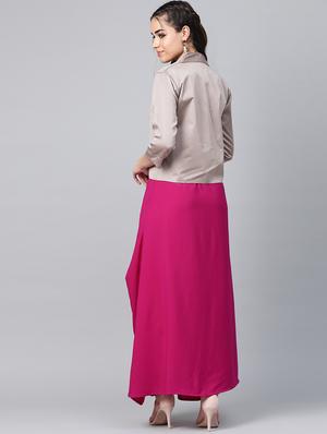 purple synthetic dress with coat - 16955857 - Standard Image - 3