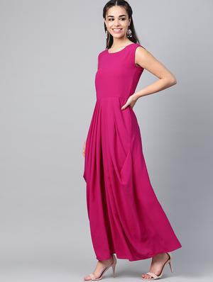 purple synthetic dress with coat - 16955857 - Standard Image - 4