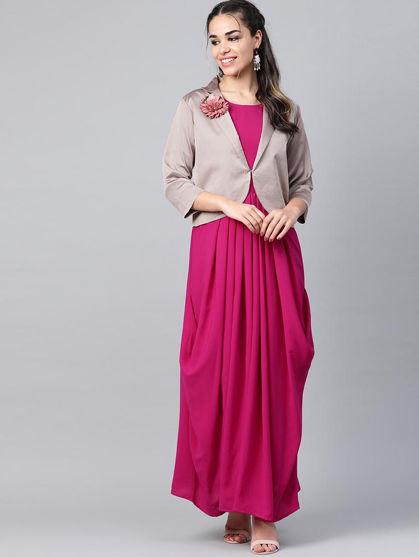 purple synthetic dress with coat - 16955857 - Zoom Image - 1