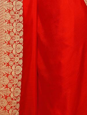 solid bordered saree with blouse - 16955990 - Standard Image - 3