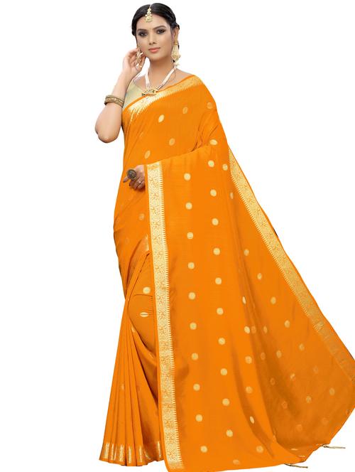 self design bordered saree with blouse - 16955991 - Standard Image - 1