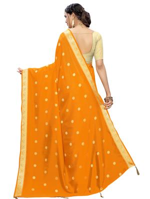 self design bordered saree with blouse - 16955991 - Standard Image - 2