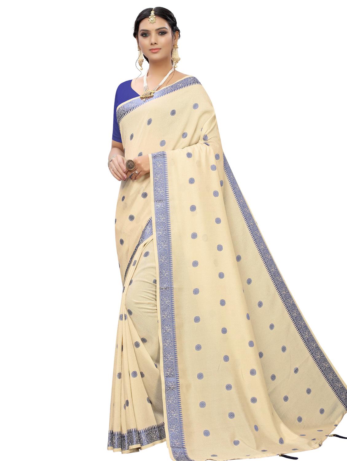 self design bordered saree with blouse - 16955992 - Zoom Image - 1