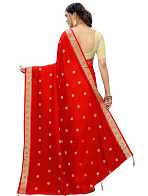 self design bordered saree with blouse - 16955996 - Standard Image - 2