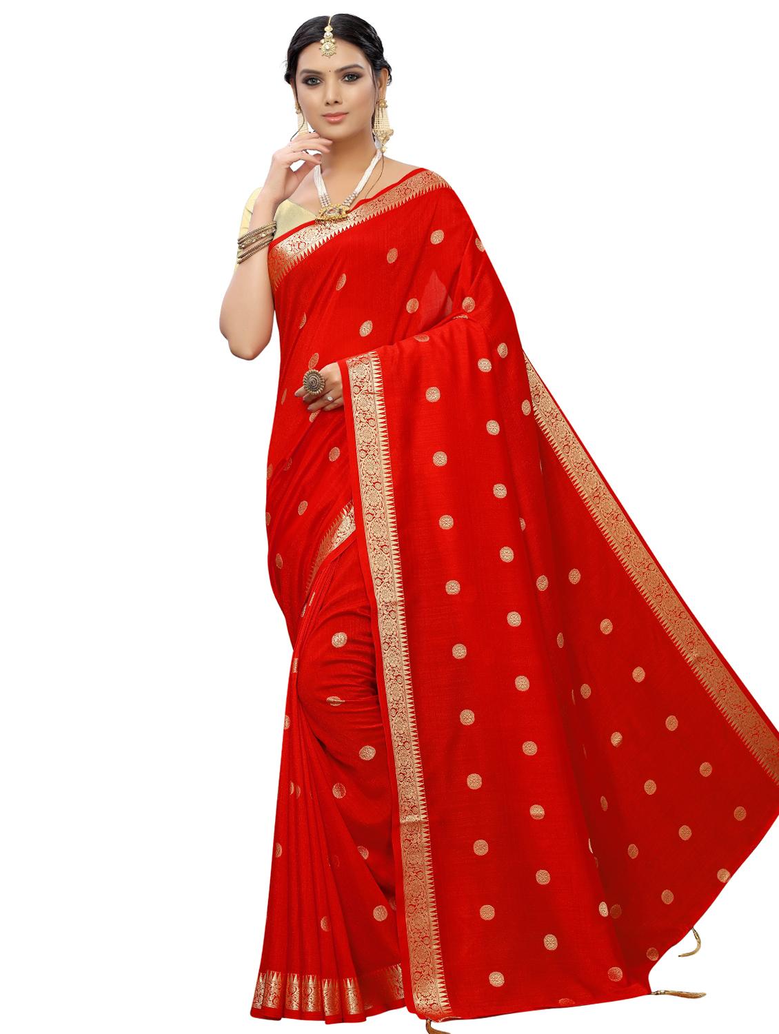 self design bordered saree with blouse - 16955996 - Zoom Image - 1