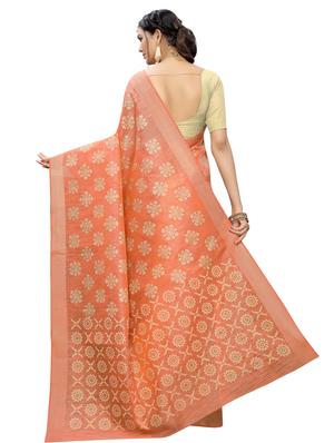 foil printed saree with blouse - 16955997 - Standard Image - 2