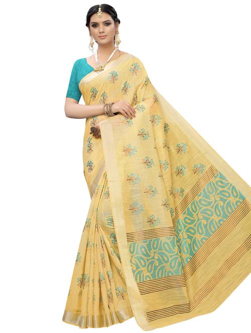 foil printed saree with blouse - 16956001 - Standard Image - 1