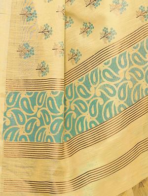 foil printed saree with blouse - 16956001 - Standard Image - 3