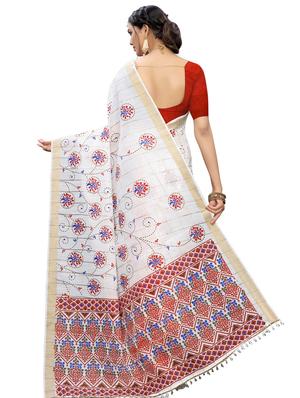 floral printed saree with blouse - 16956004 - Standard Image - 2