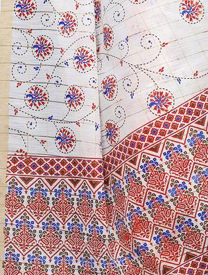 floral printed saree with blouse - 16956004 - Standard Image - 3