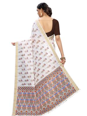 floral printed saree with blouse - 16956005 - Standard Image - 2