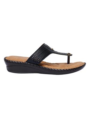 black leatherette toe separator sandals - 16956419 - Standard Image - 2