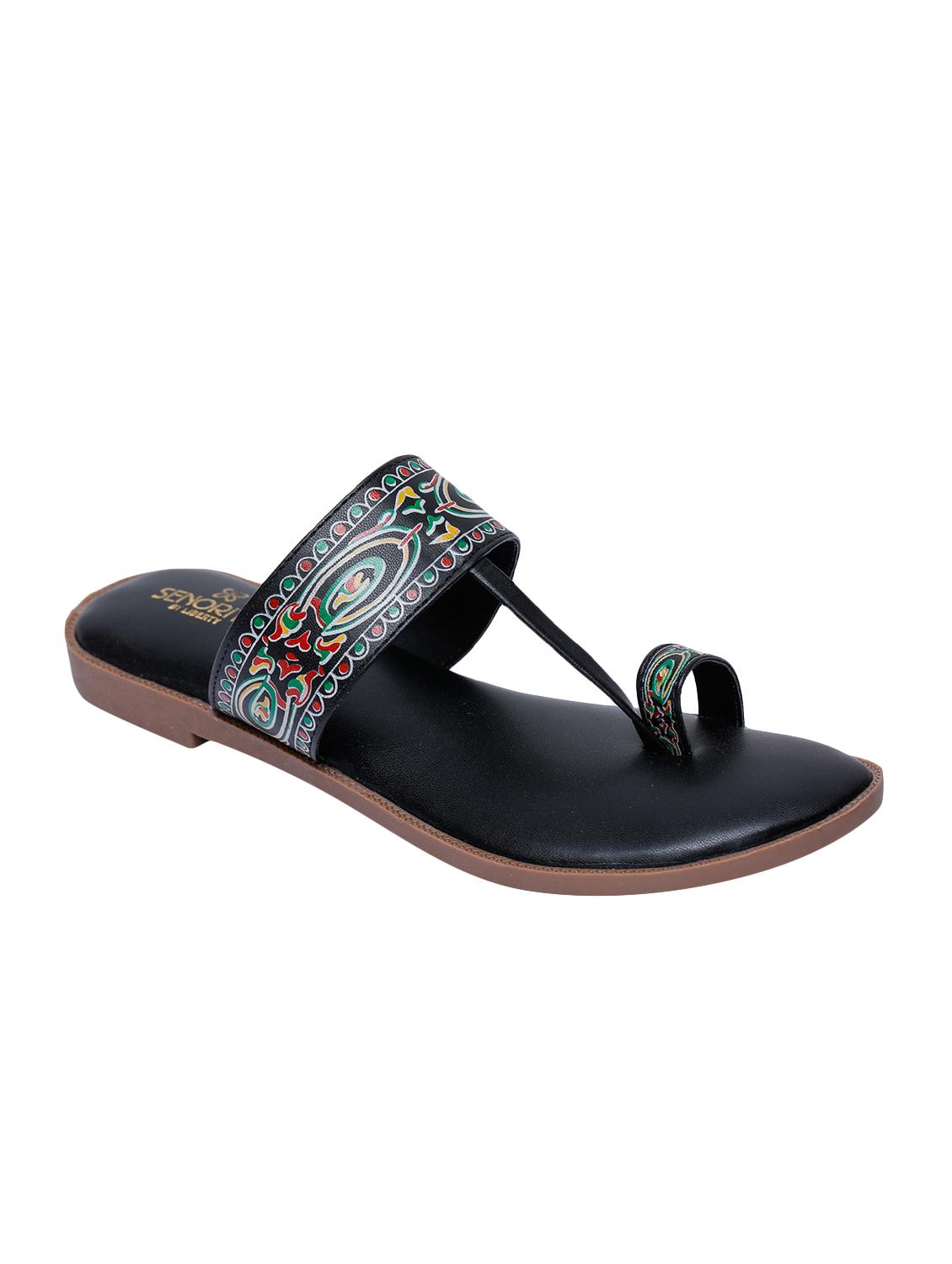 black one toe sandals - 16956421 - Zoom Image - 1