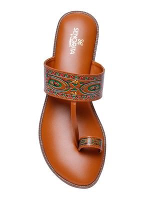 tan one toe sandals - 16956422 - Standard Image - 4
