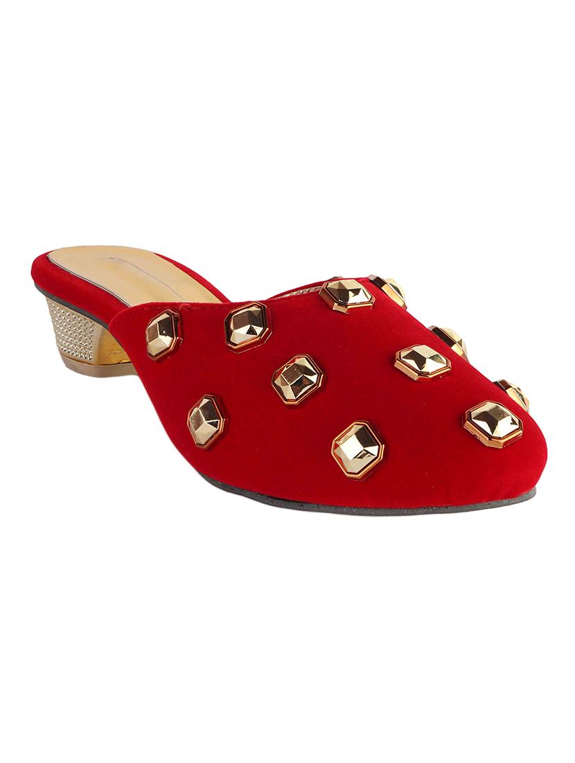 red slip on mules - 16956448 - Zoom Image - 1