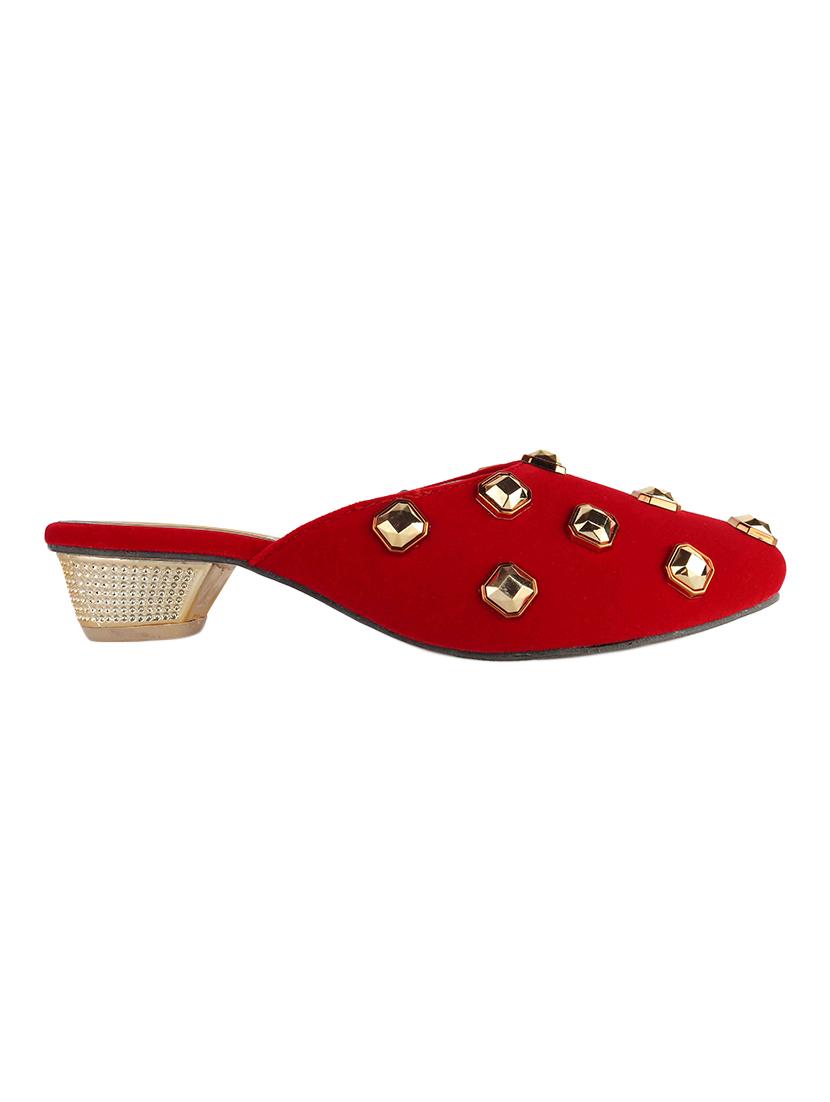 red slip on mules - 16956448 - Zoom Image - 2