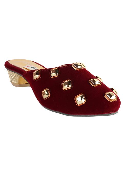 maroon slip on mules - 16956449 - Standard Image - 1