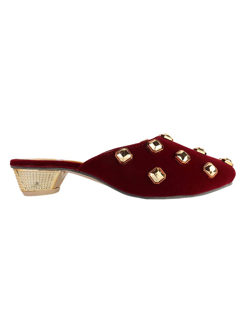 maroon slip on mules - 16956449 - Zoom Image - 2