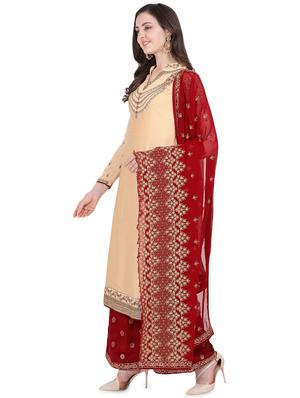 embroidered semi-stitched suit - 16956589 - Standard Image - 2