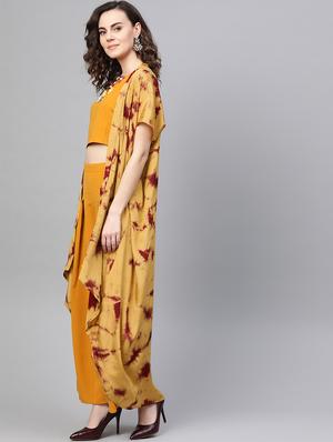 crop top & palazzo with shrug - 16956597 - Standard Image - 2