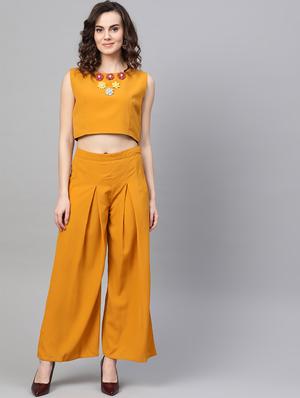 crop top & palazzo with shrug - 16956597 - Standard Image - 5