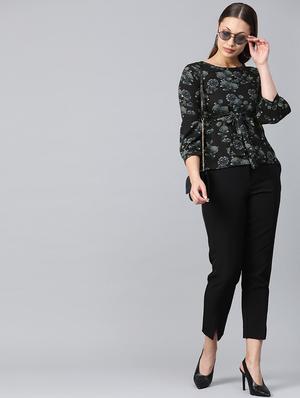 tie front floral top - 16956601 - Standard Image - 4