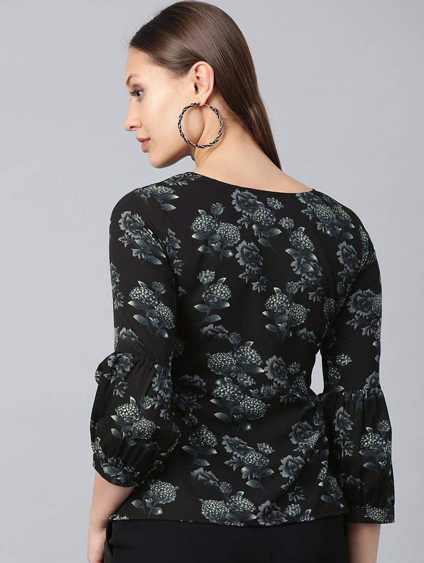tie front floral top - 16956601 - Zoom Image - 3