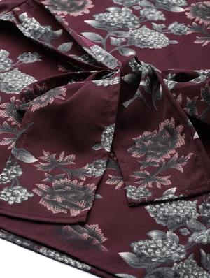 tie front floral top - 16956602 - Standard Image - 5