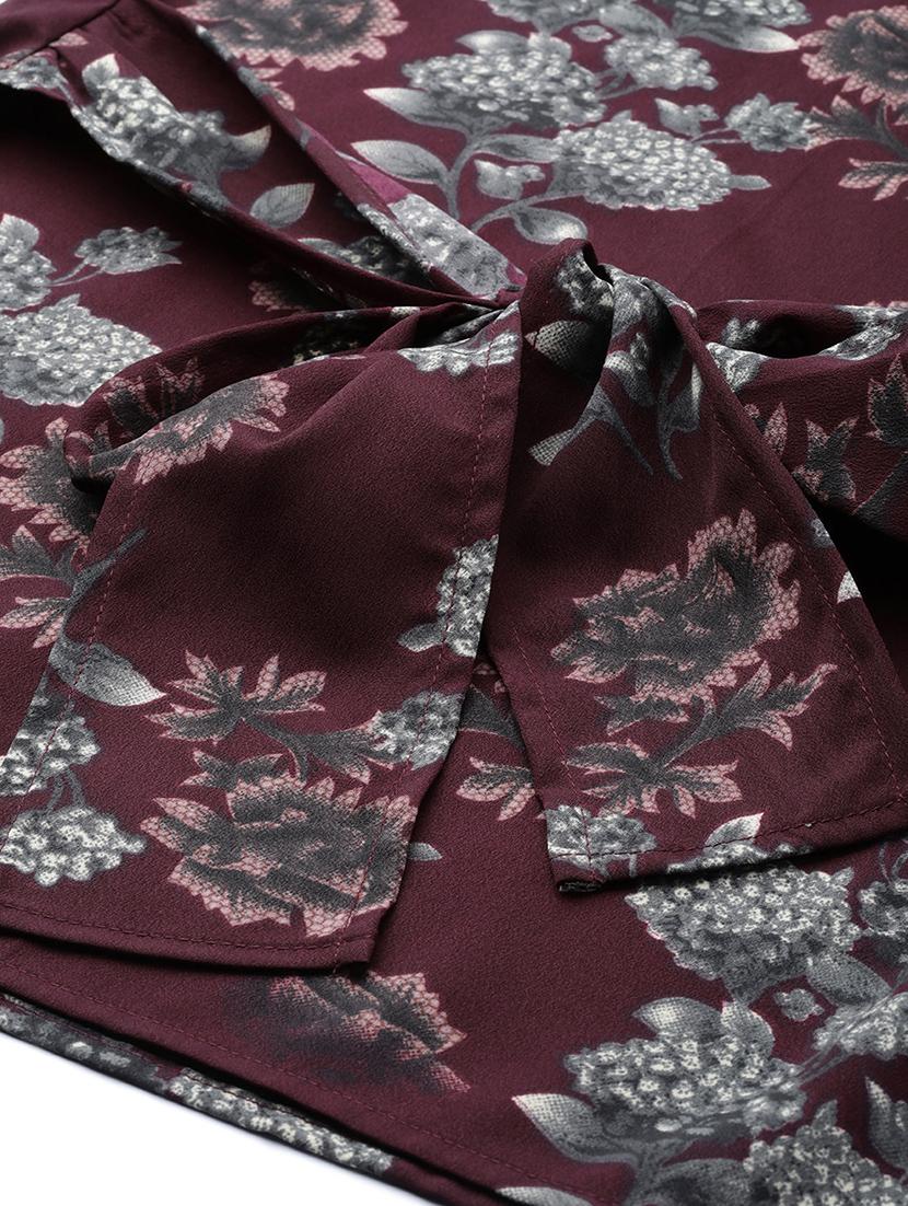 tie front floral top - 16956602 - Zoom Image - 5