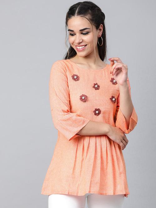 pleat detail embellished top - 16956605 - Standard Image - 1