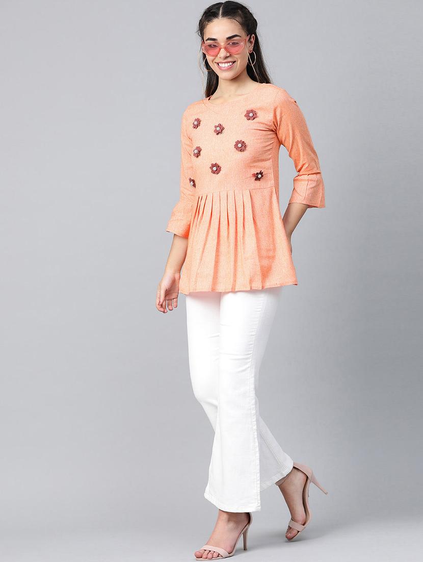 pleat detail embellished top - 16956605 - Zoom Image - 4