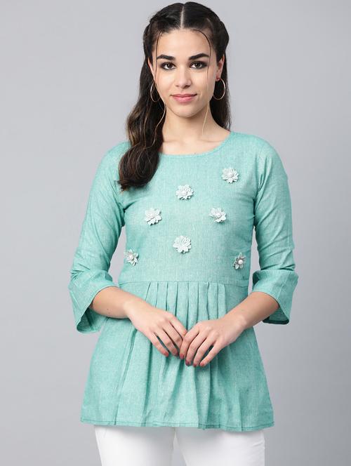 pleat detail embellished top - 16956606 - Standard Image - 1