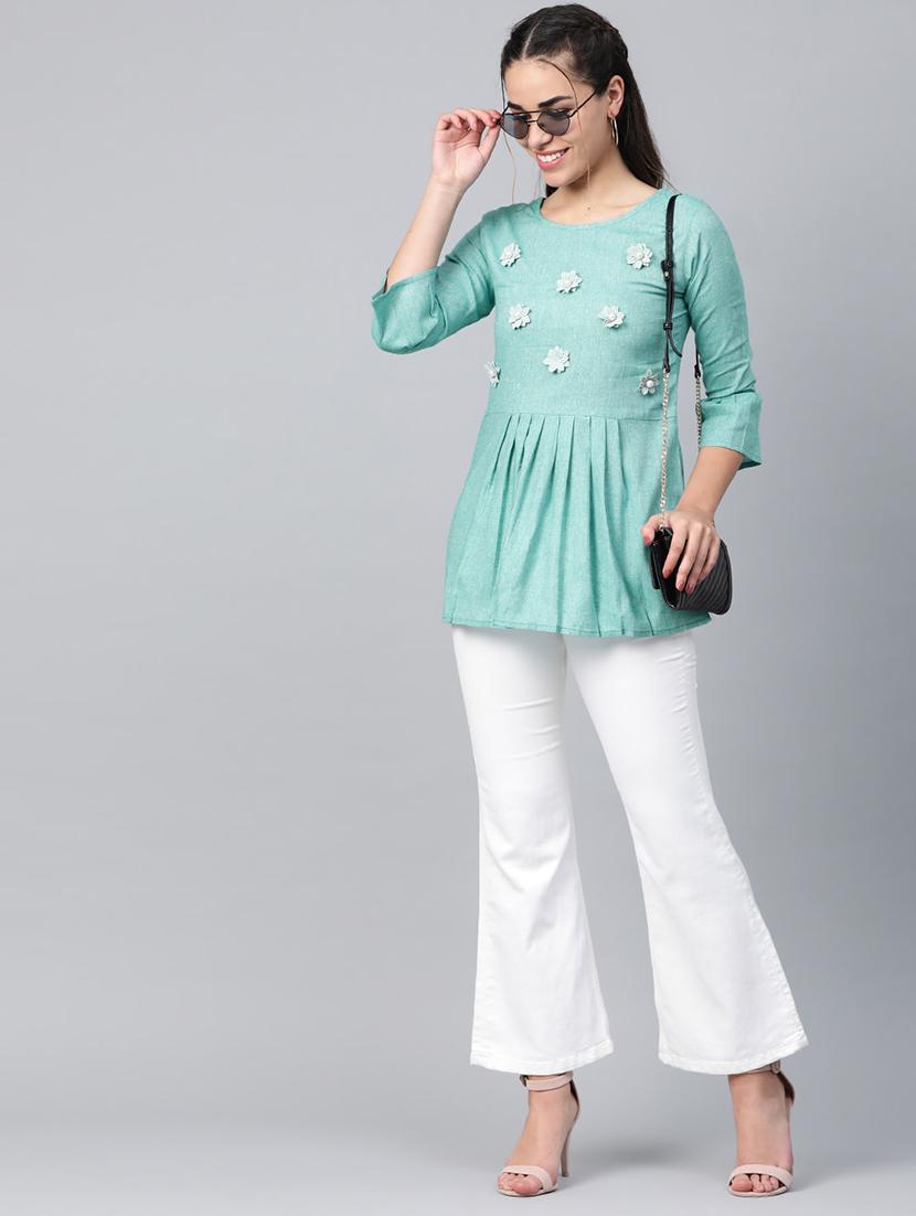 pleat detail embellished top - 16956606 - Zoom Image - 4