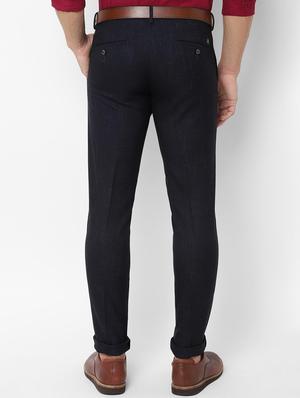 navy blue textured chinos - 16956761 - Standard Image - 2