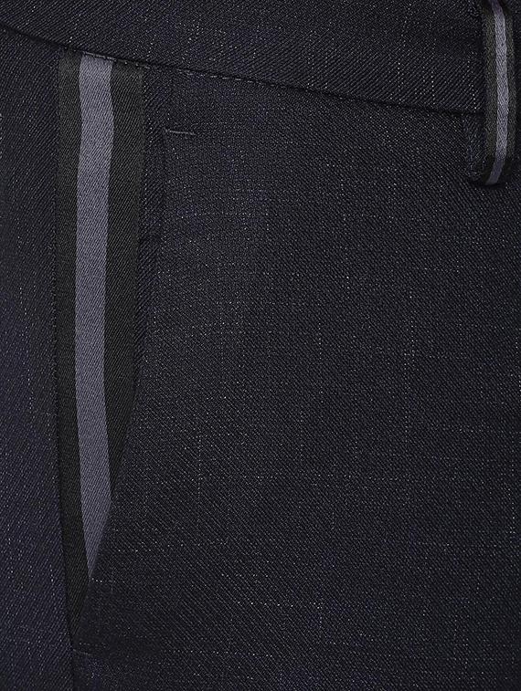 navy blue textured chinos - 16956761 - Zoom Image - 4