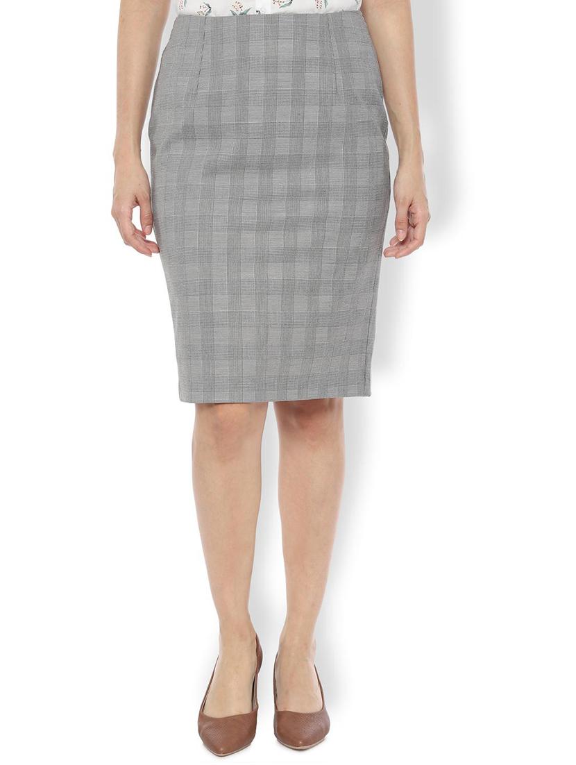 high rise checkered pencil skirt - 16956773 - Zoom Image - 1