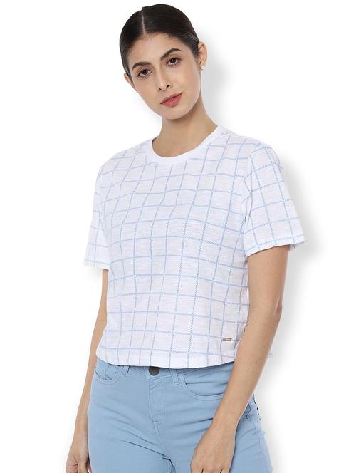 round neck grid pattern shirt - 16956777 - Standard Image - 1