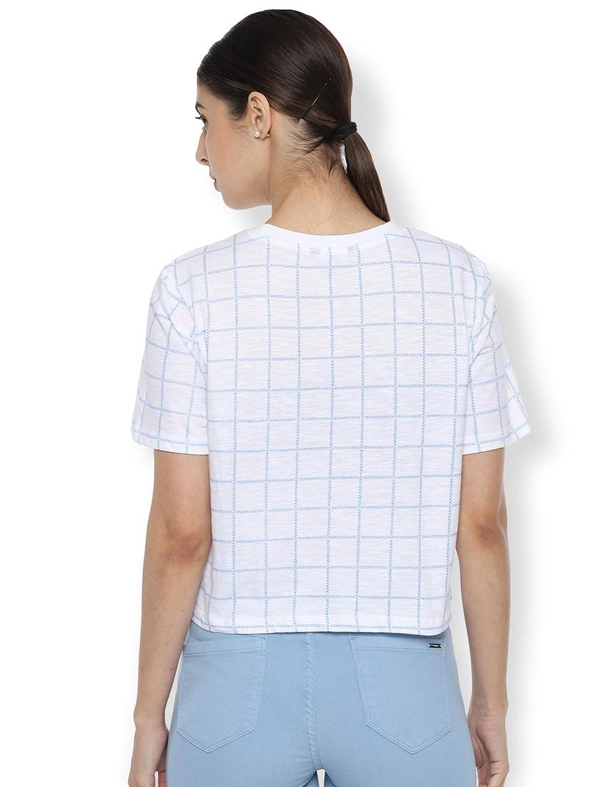 round neck grid pattern shirt - 16956777 - Zoom Image - 2