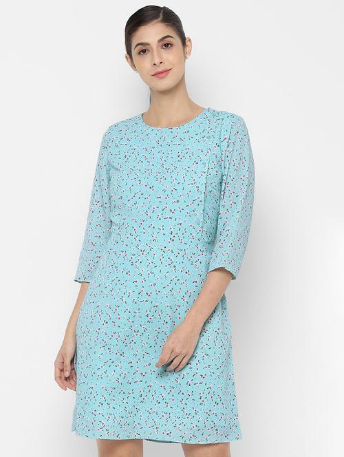 round neck floral a-line dress - 16956795 - Standard Image - 1