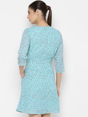 round neck floral a-line dress - 16956795 - Standard Image - 2
