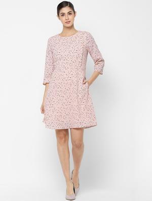 round neck floral a-line dress - 16956796 - Standard Image - 3