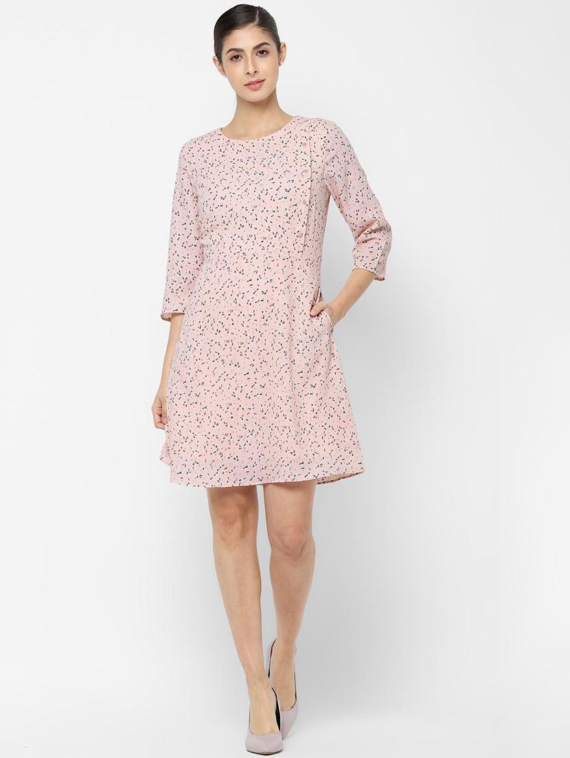 round neck floral a-line dress - 16956796 - Zoom Image - 3