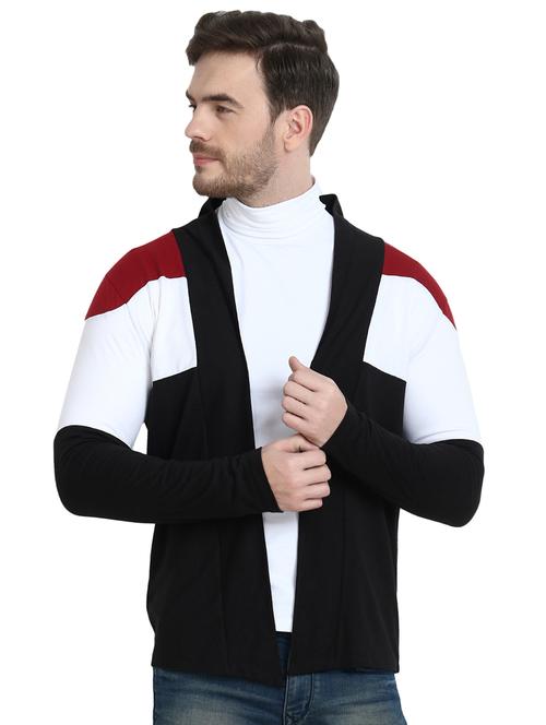 black color block shrug - 16957223 - Standard Image - 1