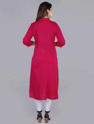 solid straight kurta - 16957230 - Standard Image - 3