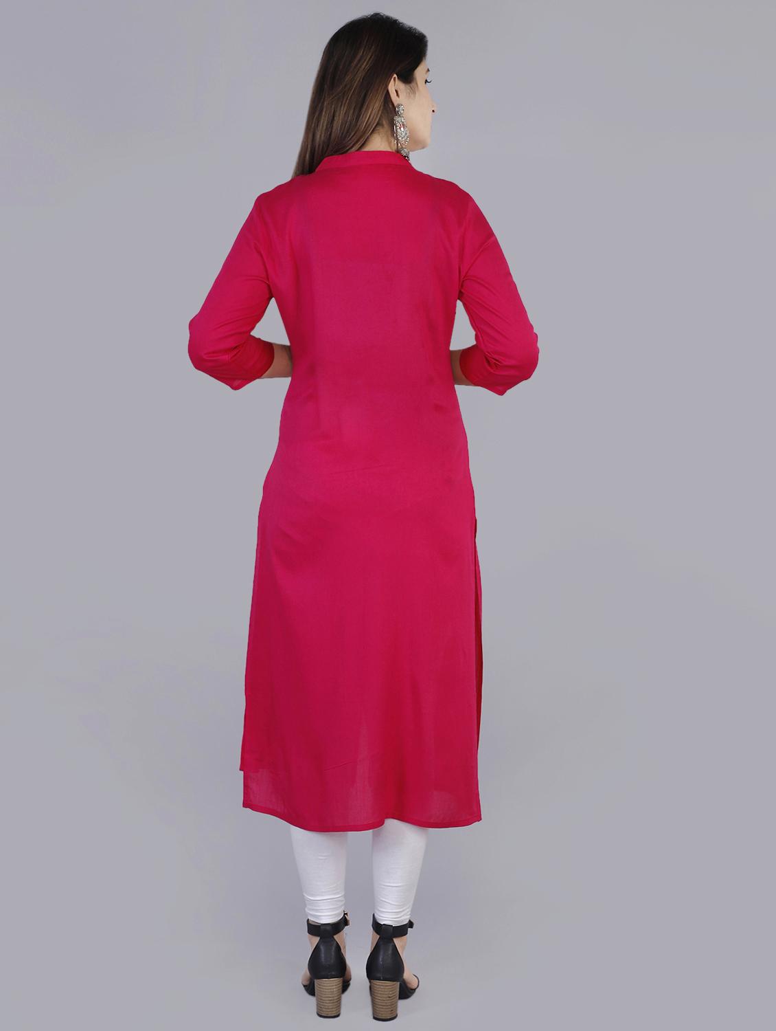 solid straight kurta - 16957230 - Zoom Image - 3