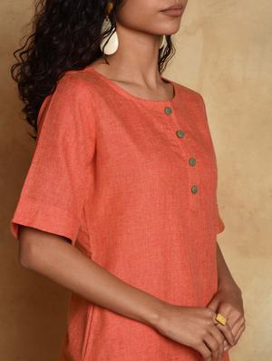contrast solid straight kurta - 16957260 - Standard Image - 4