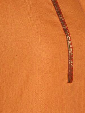contrast solid straight kurta - 16957269 - Standard Image - 5