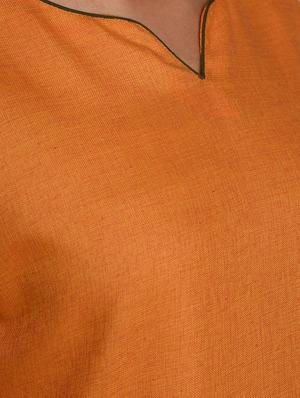 contrast solid straight kurta - 16957276 - Standard Image - 6
