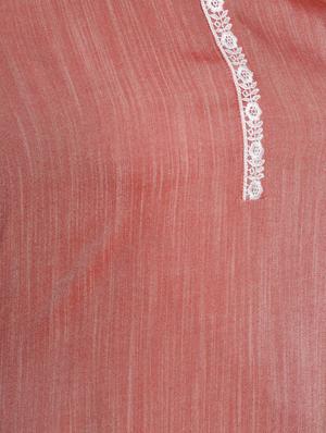 lace solid straight kurta - 16957283 - Standard Image - 6