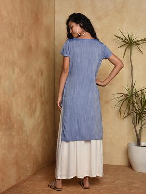 solid straight kurta - 16957291 - Standard Image - 3